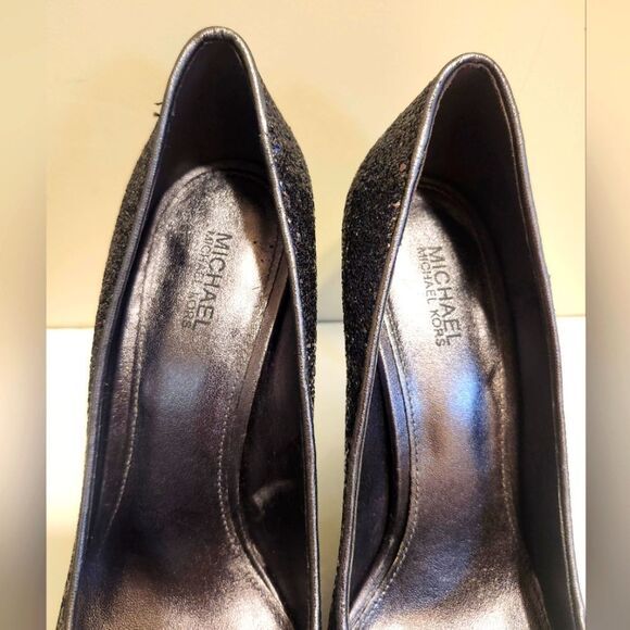 Michael Michael Kors "Claire" Gunmetal Glitter Encrusted Pumps Sz.7 Ret $130 - Picture 4 of 8